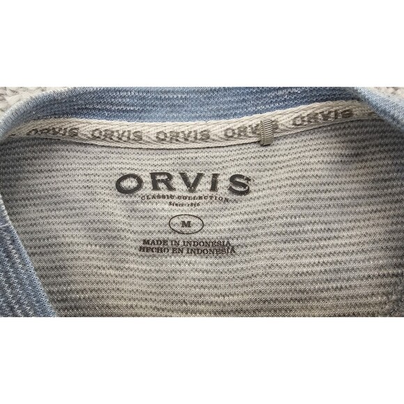 Orvis Mens Pullover Crewneck Shirt Long Sleeve Outdoor Casual Normcore Blue Sz M - Picture 3 of 13